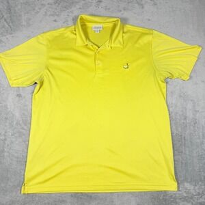Masters Performance Mens XL Polo Shirt Yellow Short Sleeve Augusta Golf Logo